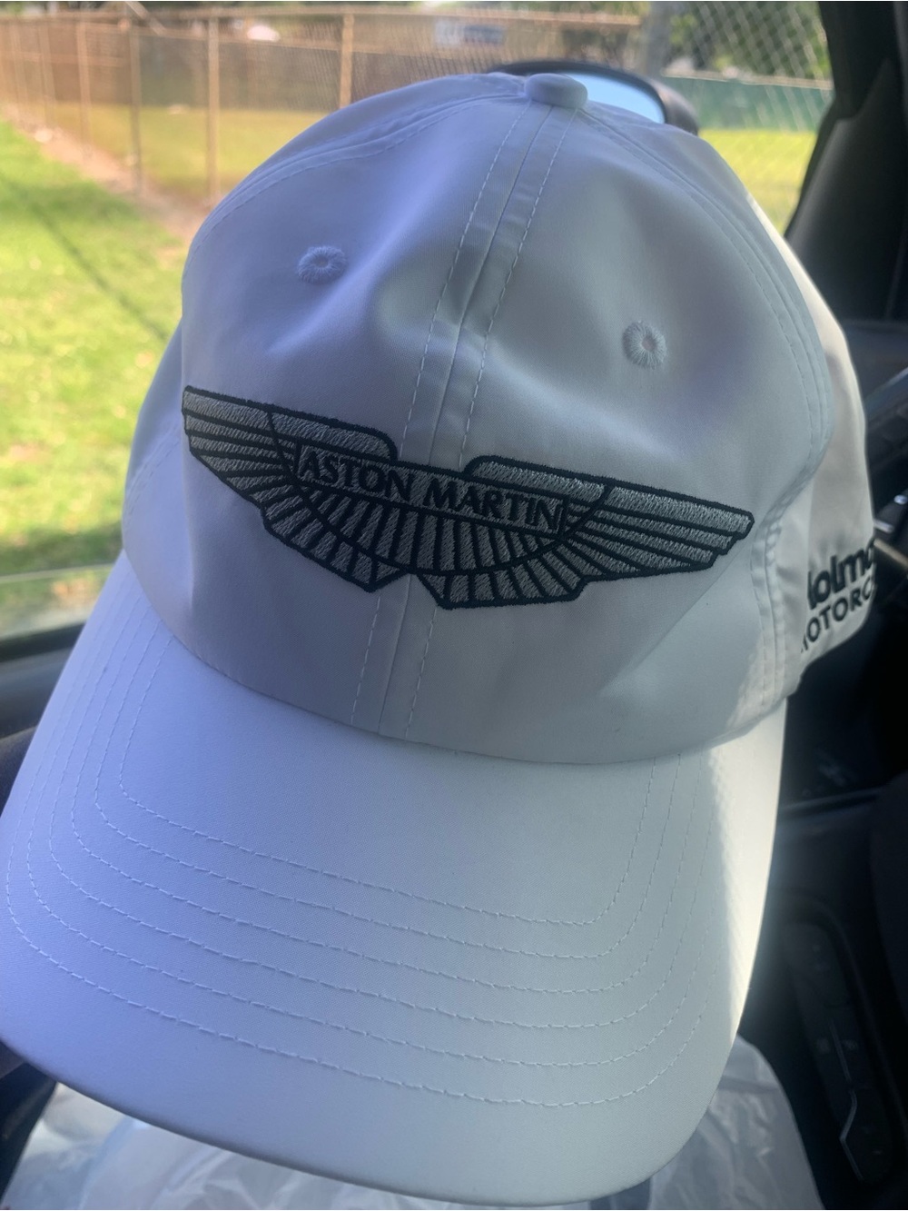 Aston Martin White Embroidered Logo Baseball Cap
